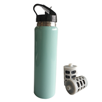 Portable Colored Stainless Steel Sports Filter Water Bottle to Remove Viruses & Bacteria