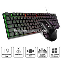 Wired Simulation Mechanical Gaming Keyboard 104 Keys RGB Backlit Ergonomic Keyboard