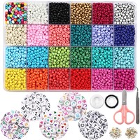 165pcs 4mm Glass Bracelet Beads Kit with DIY Tools for Gifts