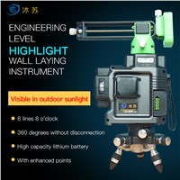 MUSU 360 Self Leveling Green Laser Level 3D Engineering Grade Super Brightness 8/12 Lines with Stron