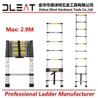Dleat 2.9M Aluminum Single Telescopic Ladder with EN131