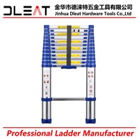 Dleat 3.2M Blue Plastic Aluminum Single Telescopic Ladder with EN131