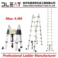Dleat 2.2M+2.2M Aluminum Double Telescopic Ladder with EN131