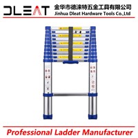 Blue Plastic Dleat 3.2M Aluminum Single Telescopic Ladder with EN131