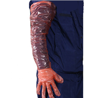 Extra Long Shoulder Plastic Gloves with Elastic Cuff