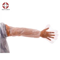 100 Per Box Soft Plastic Film Gloves Long Arm Veterinary Examination Artificial Insemination Glove