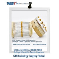 WEET WCC Axial 50VDC to 100VDC MONO Multilayer Monolithic Ceramic Capacitors