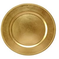 China Supplier Gold Beaded Colored Plastic Charger Plate