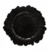 Black Reef Glass Fancy Charger Plates for Wedding Event Table Decoration
