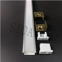 1607 Strip Light Housing Linear U Shape Recessed Extrusion Channel LED Aluminum Profile