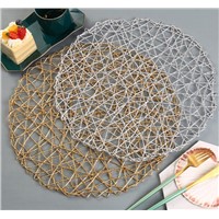 Popular Wholesale Gold Silver Rattan Place Mat for Home Table