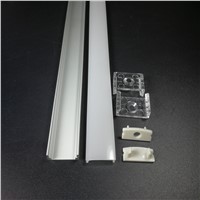 Surface Mounted LED Channel with Milky Diffuser Clear Cover Lens Aluminum Extrusion Track Housing Profile for LED Strip