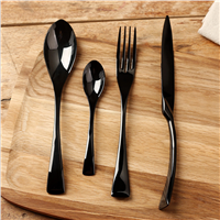 Facoty Popular Wholesale Black Royal Restaurant Cafe Hotel Flatware Cutlery Set
