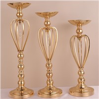 Elegant Gold Iron Metal Vase for Wedding Table Decoration