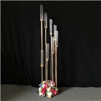 Metal Wedding 8 Arms Candle Holder Gold Wedding Table Centerpiece