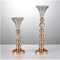 Unique Design Iron Wedding Vase with Glass Bowl