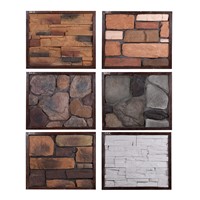 Cultural Stone Outer Wall Brick Retro Red Gray Chinese Villa Living Room Background Wall