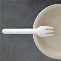 Biodegradable Food Container Bamboo Paper Pulp Cutlery Disposable Dessert Paper Fork