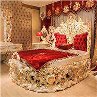 European Royalty High Quality Furniture Bed Customized Leather Bed Luxury Bed