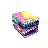 Corner Pockets with Colorful Star Non Slip Microfiber Yoga Mat Towel- Sweat Absorbent Mat-Sized Towel for Workout