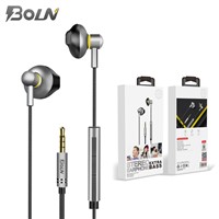 Dual Driver Wired Powerful Bass Metal Stereo Sport Earbuds with Mic Earphone Mini Earbuds