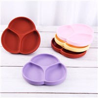 New Design Eco Feeding Dinner Food Grade Silicone Sucker Suction Cup Plate for Baby Toddlers Kids
