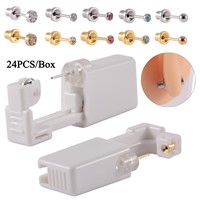 Baby Disposable Safety Kids Ear Piercing Device Bezel Crystal Studs Bullet Buckle No Sharp Body Piercing Jewelry