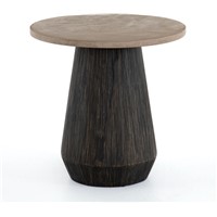 Solid Wood Drum Shaped Round Top Coffee Table