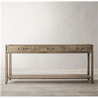 Wooden Three Drawer Console Table for Living Room