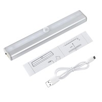 10 Leds Battery Powered under Cabinet Lighting Stick on Motion Night Lamp Bar for Stairs Hallway Kitchen