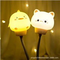 Cute Mini USB LED Night Light Lamp for Laptop Keyboard Power Bank Portable Or Reading Duck Rabbit Bear Cat Easy Use 5V