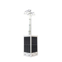 Cuboid Shape 4 Solar Panels Portable Solar Light Tower with Telescopic Mast for Parking Lot