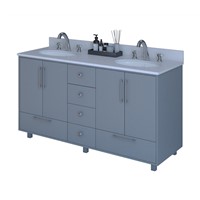 Grey 60 Inch Modern Bathroom Vanity Cabinet