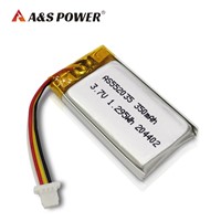 552035 3.7v 350mAh Lithium Polymer Battery with UL2054/IEC62133/CE/KC/UN38.3