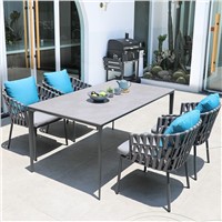 Aluminium Garden Dining Set Table &amp;amp; Chair Set with 12mm Sintered Stone Top