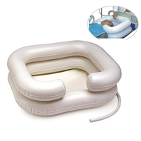 White PVC Inflatable Bath Pillow Basin