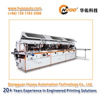 HYOO HY-767-3: Three Color Automatic Round Bottle Silk Screen Printing Machine Printer