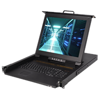 17-Inch, 8-Port KVM Console with LCD, 1 /4/8/16 Interface