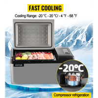 Mini Car Refrigerator Fridge Freezer 20L Portable Compressor Cooler 12V/24V DC for Camping