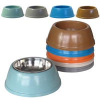 Factory Directly Sale Stainless Steel Cat Food Bowl Small Dog Bowls Bamboo Fiber Pet Feeder Dog &amp;amp; Cat Bowl
