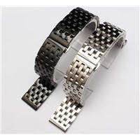 Butterfly Folding Buckle Stainless Steel Band Strap 7 Beads Solid Links Bracelet Watch Band