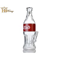 KQ68 9inch Juice Bottle Glass Bong Portable Dab Rigs Smoking Pipe