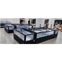 Baonier Combination Island Panoramic Display Chest Freezer for Supermarket &amp; Store