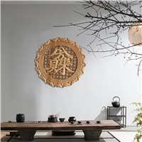 Customizable New Chinese-Style Camphor Wood Hand-Carved Wall Hanging Screen Chinese-Style Decorative Painting Porch Livi