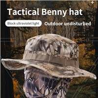 Camouflage Round-Brimmed Hat Outdoor Fisherman Hat Men's Windshield Sun Hat Military Fan Hat Men