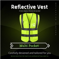 Multi-Pocket Sanitation Clothing Reflective Vest Cycling Traffic Vest Neutral Sleeveless Sanitation Work Reflective Clot