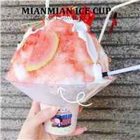 Disposable Cotton Ice Bowl Black Shaved Ice Bowl Plastic Creative Smoothie Cup 500