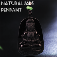 Jade Pendant Ink Burmese Jade Buddha Men &amp;amp; Women