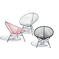 Outdoor Single Rattan Chair Outdoor Balcony Homestay Simple Wrought Iron Chair Ins Creative Coffee Table (Remark Color)