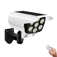 Solar Light Motion Sensor Security Dummy Camera Wireless Outdoor Flood Light IP65 Waterproof Lamp 3 Mode for Home Garden